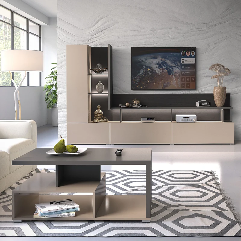 Table basse Opio Taupe et Anthracite