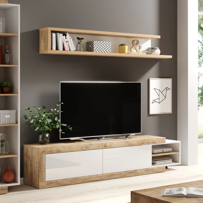 Etagère murale Azior Blanc et Bois