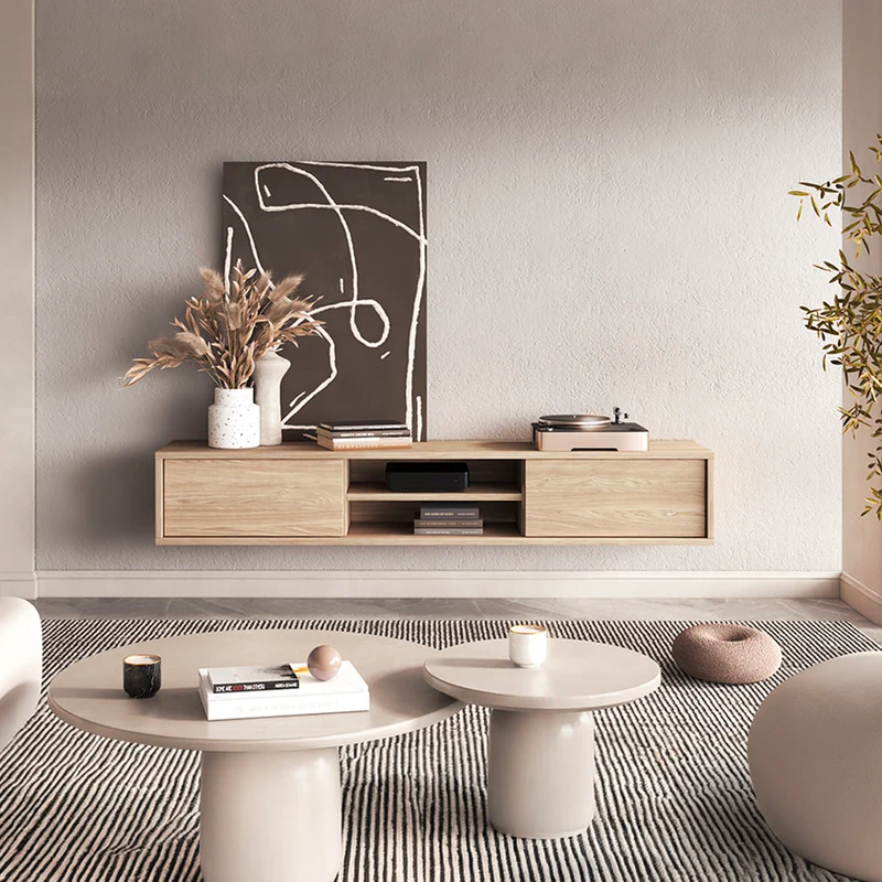 Meuble TV mural 2 portes 180 cm Idra Bois
