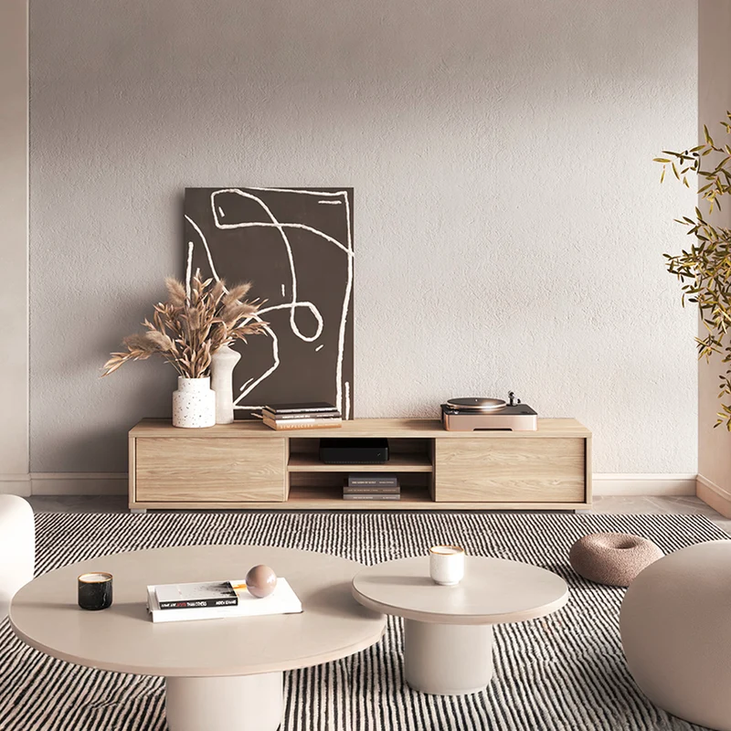 Meuble TV mural 2 portes 180 cm Idra Bois