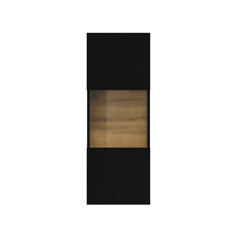 Vitrine murale 1 porte Glora Noir et Bois