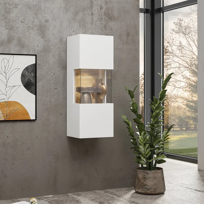 Vitrine murale 1 porte Glora Blanc