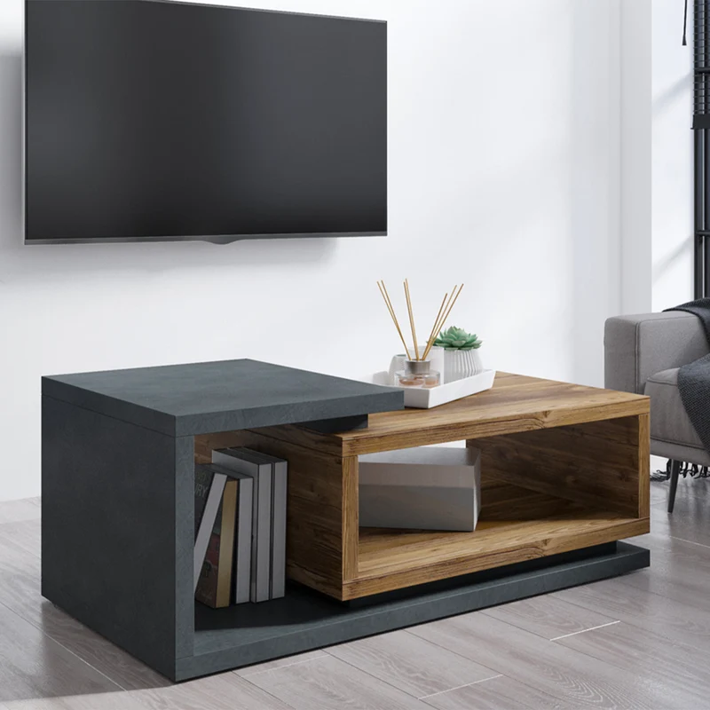 Table basse Ilyes Gris et Bois