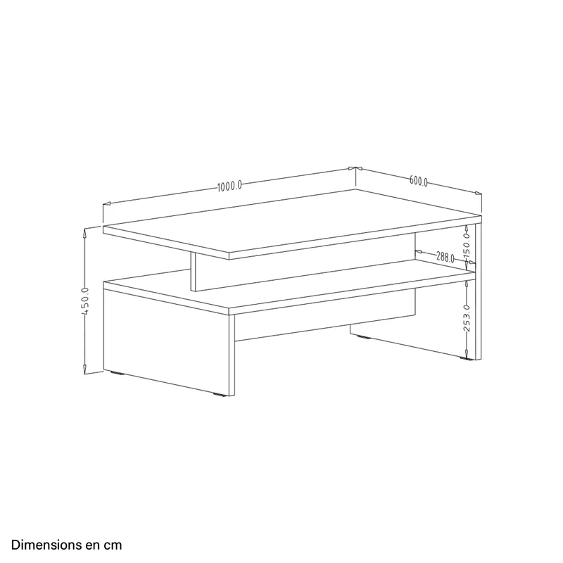 Table basse Sloan Béton foncé
