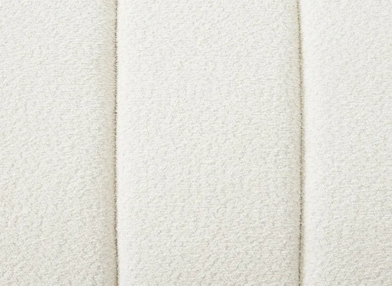 Lit coffre en tissu bouclette beige 180x200 cm RILEY