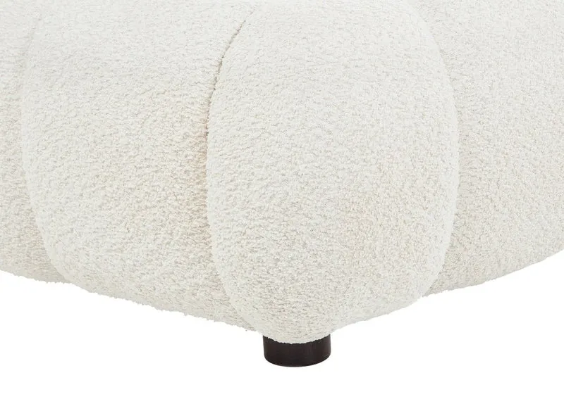 Lit coffre en tissu bouclette beige 160x200 cm RILEY