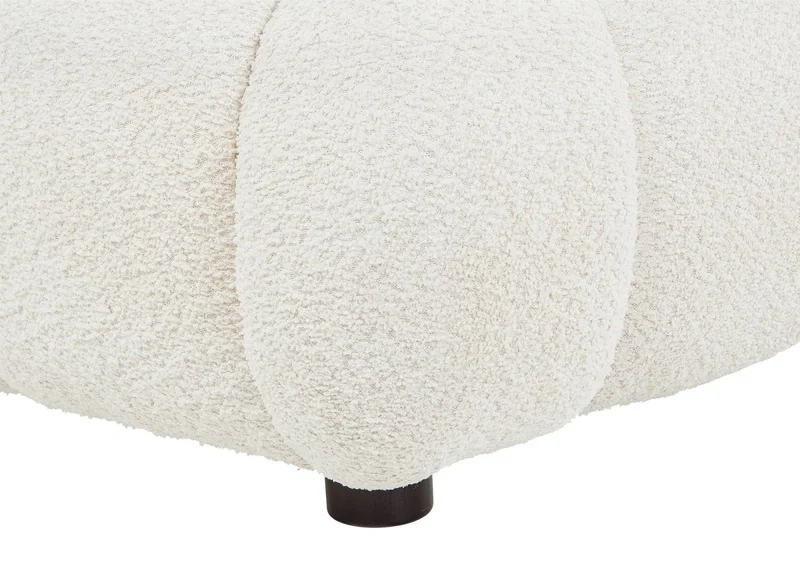 Lit coffre en tissu bouclette beige 140x190 cm RILEY