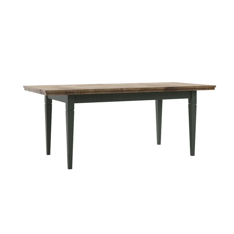 Table à manger extensible 6 à 8 places Martin Vert et Bois