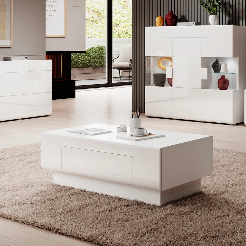 Table basse 1 tiroir Jules Blanc