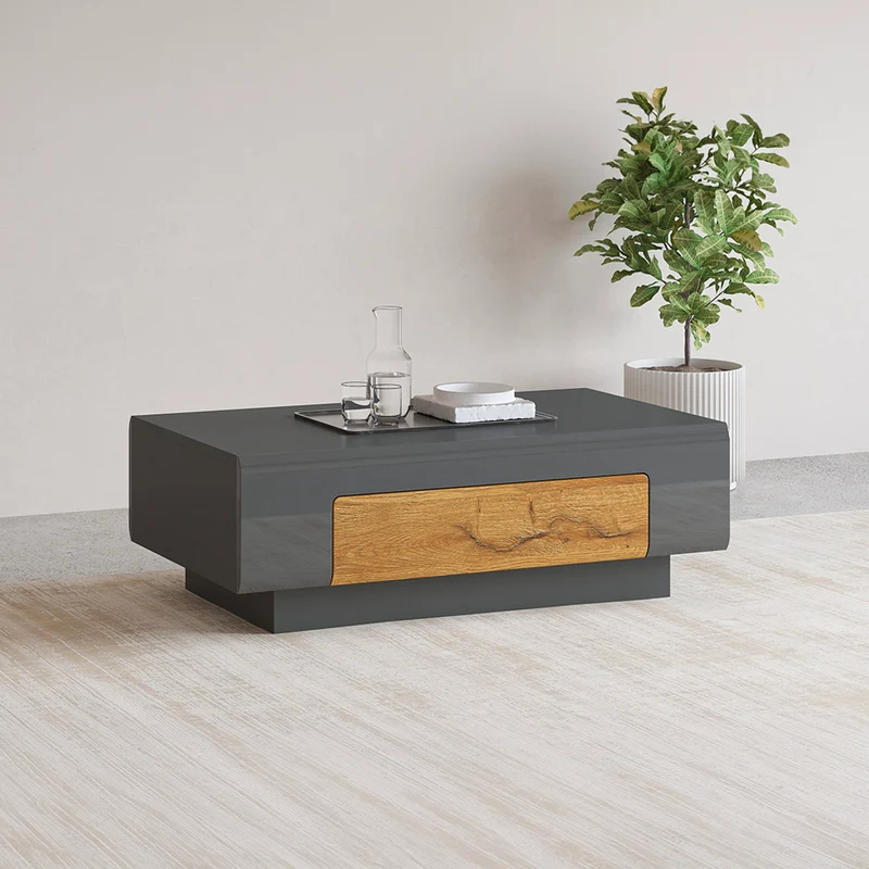 Table basse 1 tiroir Jules Gris et Bois