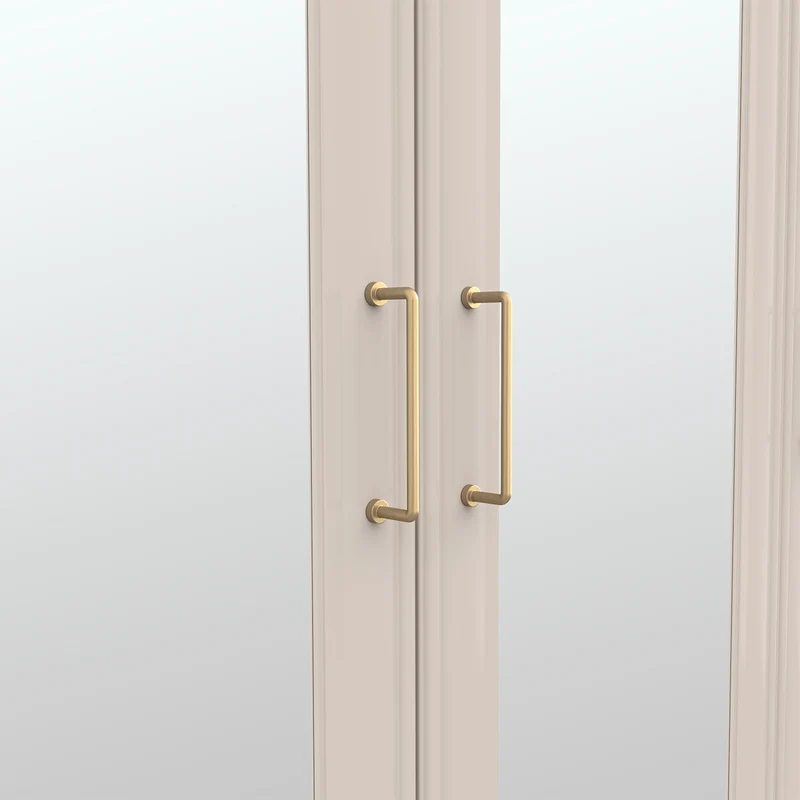Armoire 4 portes miroirs Perle Cachemire