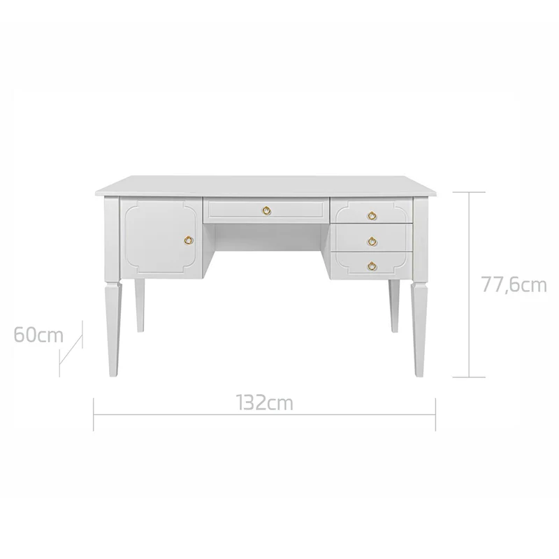 Bureau 4 tiroirs 1 porte Bellamy Royal Beige
