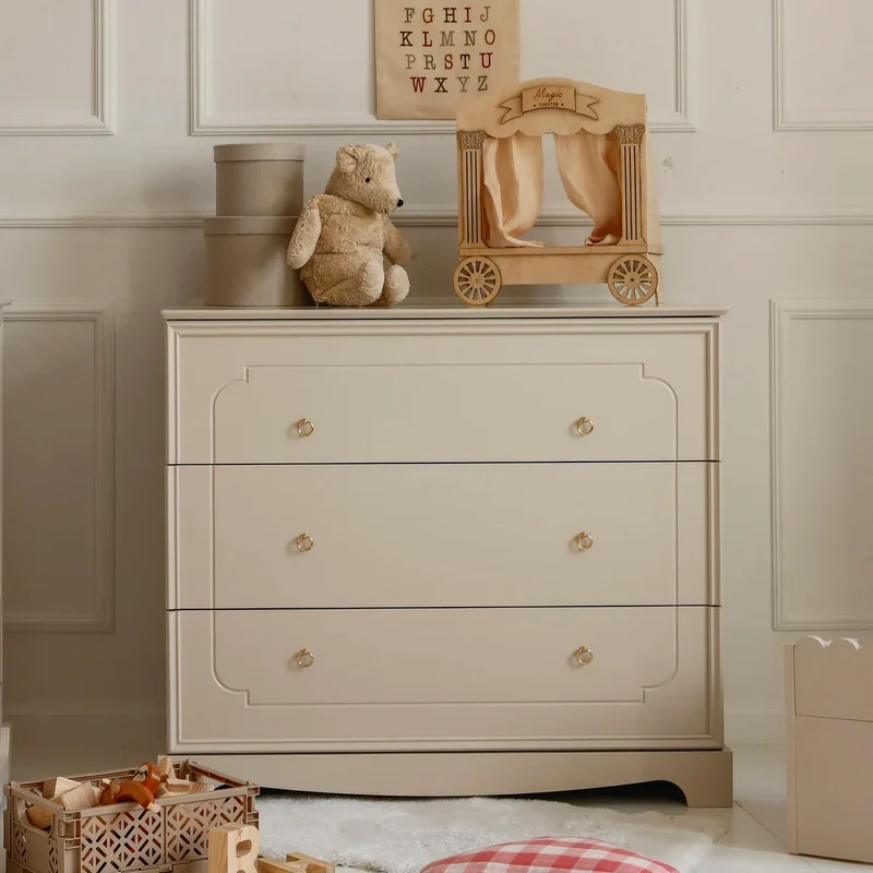 Commode 3 tiroirs et armoire 2 portes Bellamy Royal Beige