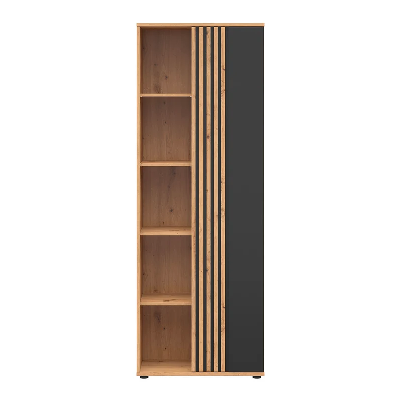 Armoire 1 porte Ezra Bois et Noir