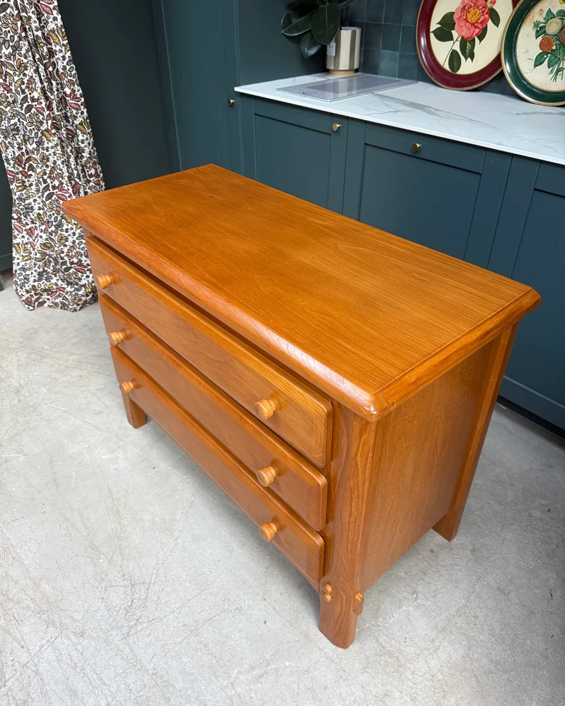 Commode vintage en orme massif