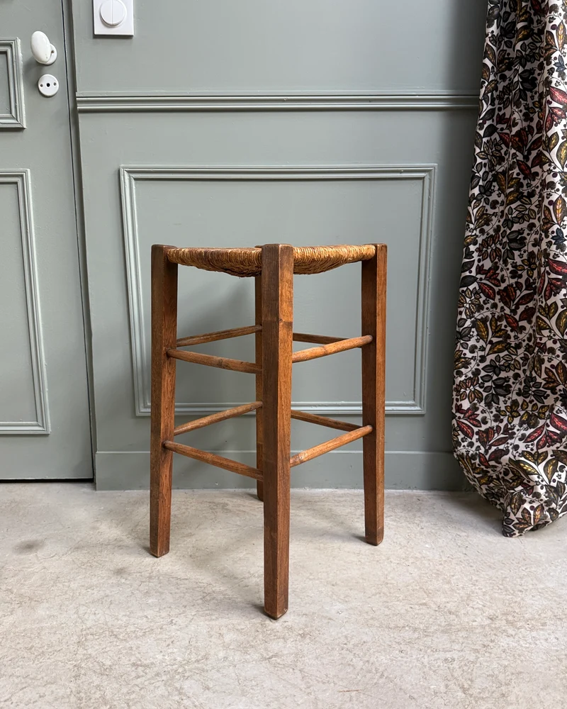 Tabouret paillé vintage