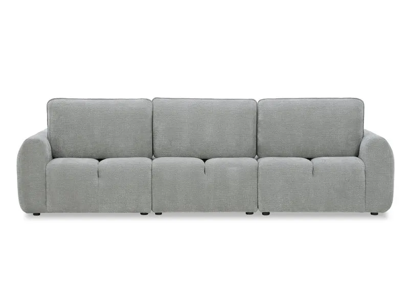 Canapé d'angle en velours tissé gris clair avec dossier réglable ADONIS - Angle droit