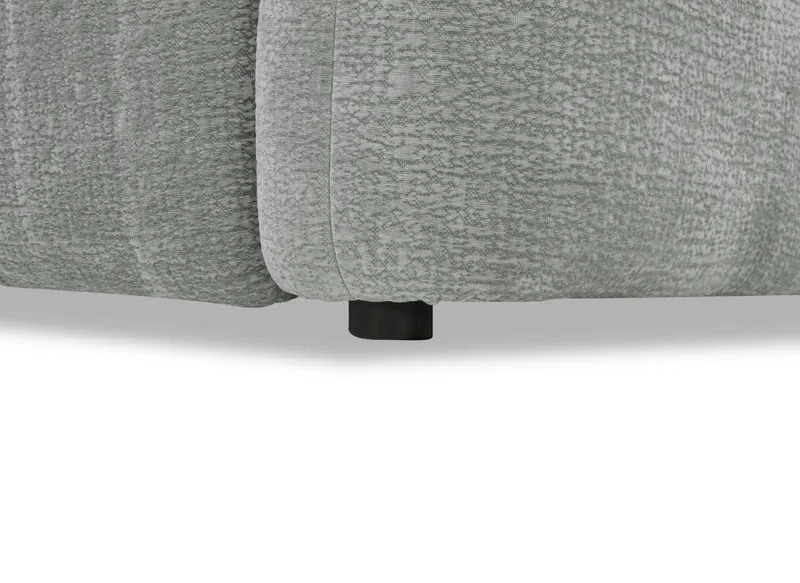 Canapé d'angle en velours tissé gris clair avec dossier réglable ADONIS - Angle gauche