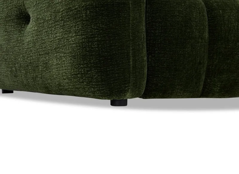 Canapé d'angle en velours tissé vert olive avec dossier réglable ADONIS - Angle droit