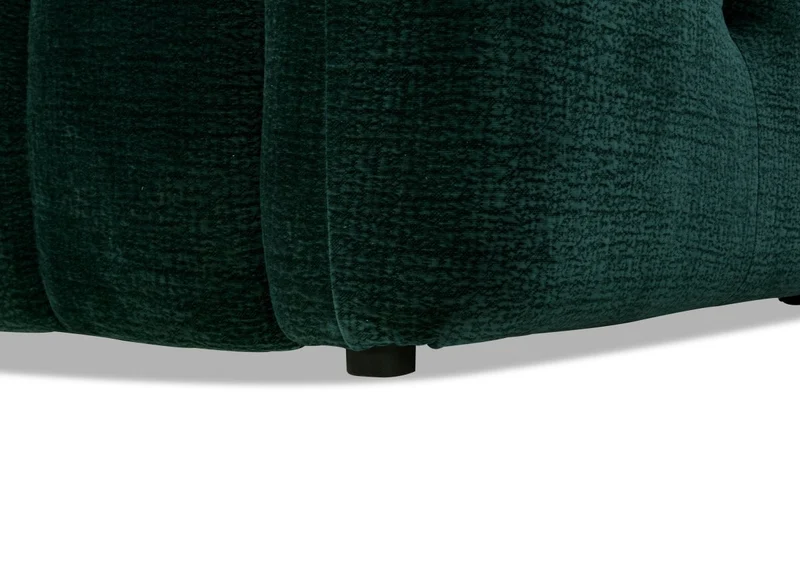 Canapé d'angle en velours tissé vert sapin avec dossier réglable ADONIS - Angle gauche