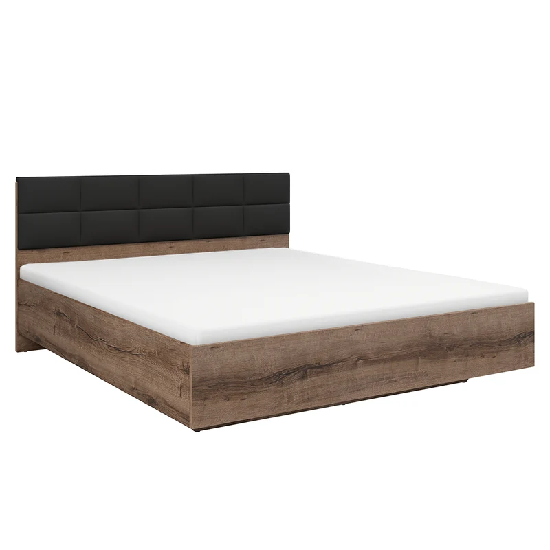 Lit coffre 180x200 sommier inclus Romane Bois