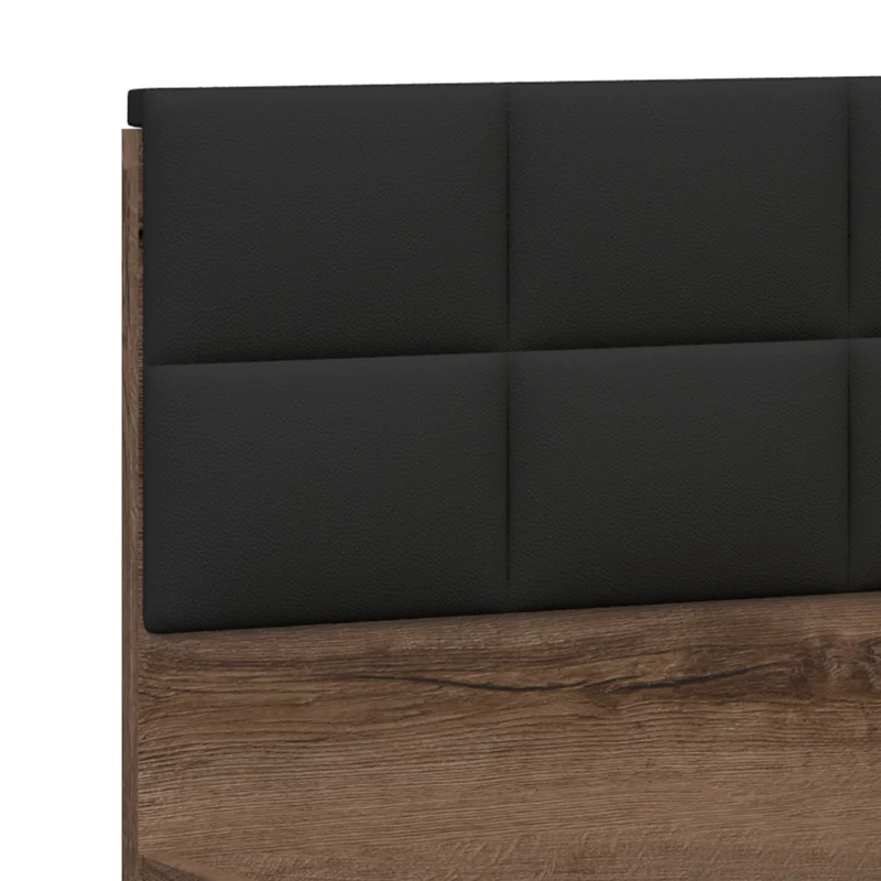 Lit coffre 180x200 sommier inclus Romane Bois