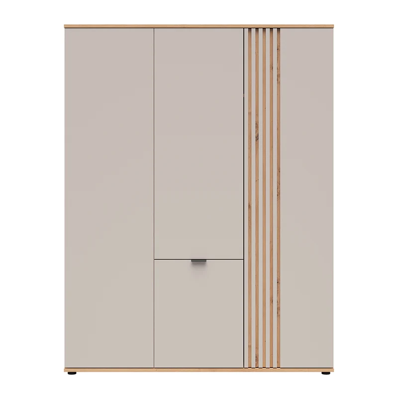 Armoire 4 portes Ezra Cachemire et Bois