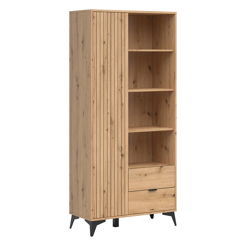 Bibliothèque 2 tiroirs 1 porte Mao Bois