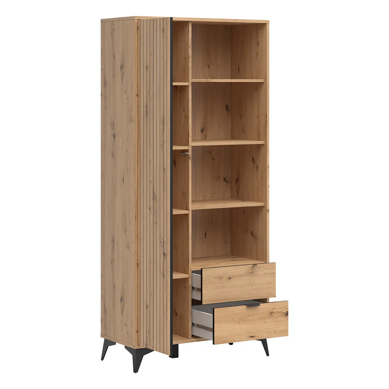 Bibliothèque 2 tiroirs 1 porte Mao Bois
