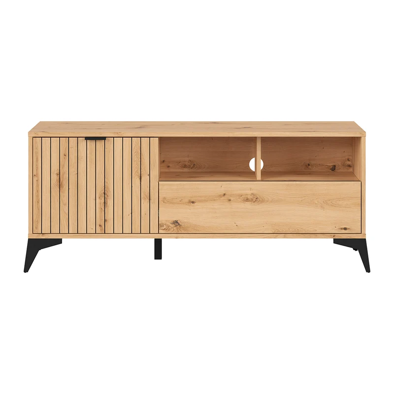 Meuble TV 1 porte 1 tiroir 135 cm Mao Bois