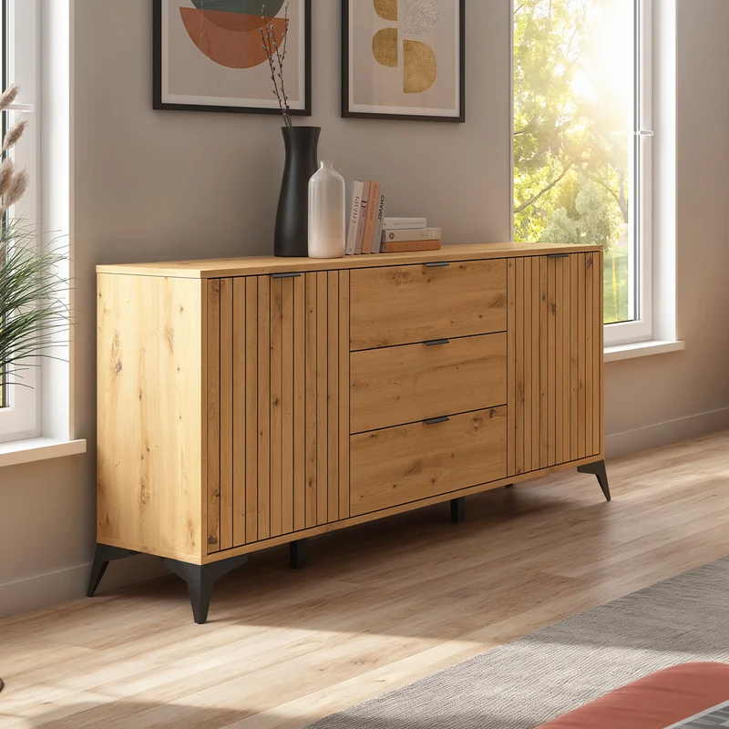 Buffet 2 portes 3 tiroirs 150 cm Mao Bois