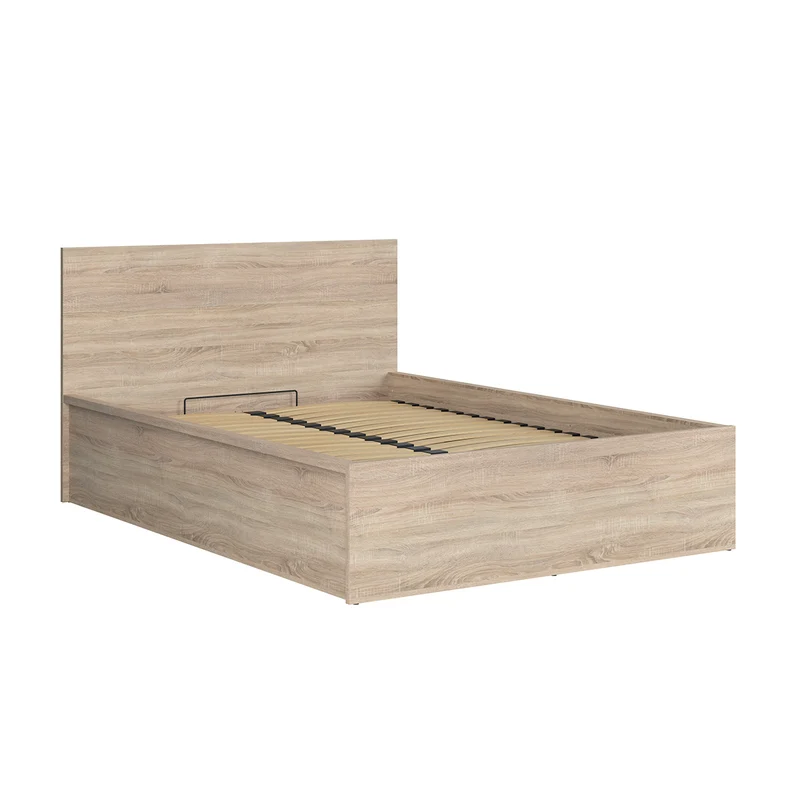 Lit coffre 140x200 sommier inclus Edwin Bois Clair