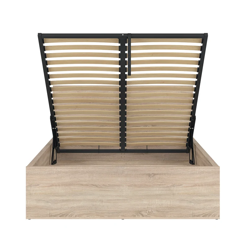 Lit coffre 140x200 sommier inclus Edwin Bois Clair