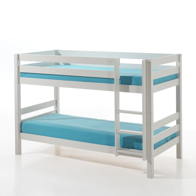 Lit Superposé 90x200 Hauteur 140 cm Sommier Inclus Vipack Pino - Blanc