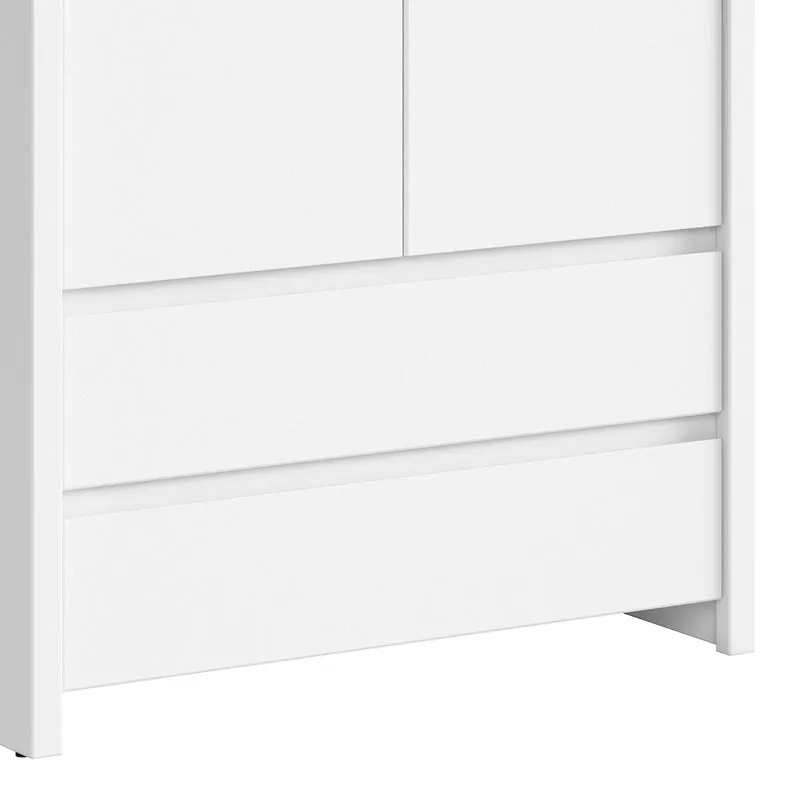 Armoire 2 portes 2 tiroirs Soren Blanc