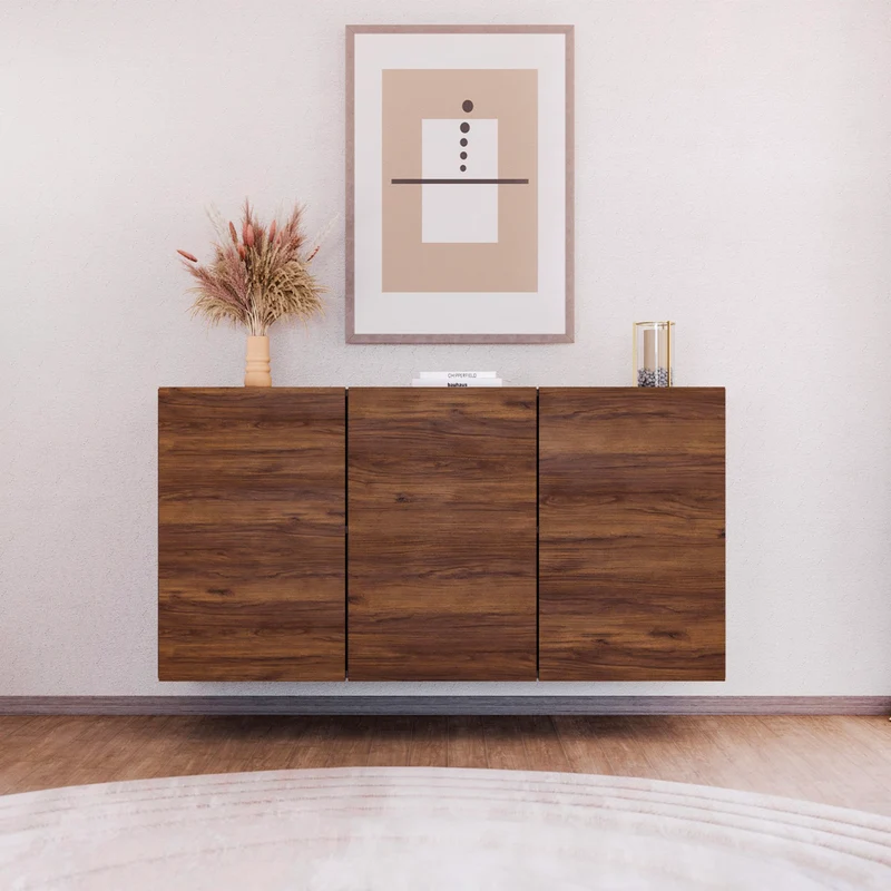 Buffet mural 3 portes Idao Bois foncé