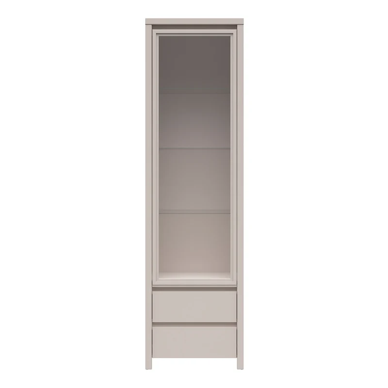 Vitrine 1 porte 2 tiroirs Soren Cachemire