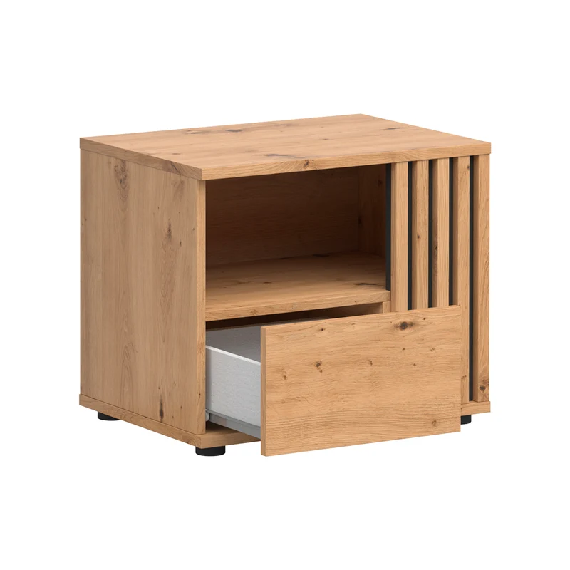 Table de chevet 1 tiroir droite Ezra Bois