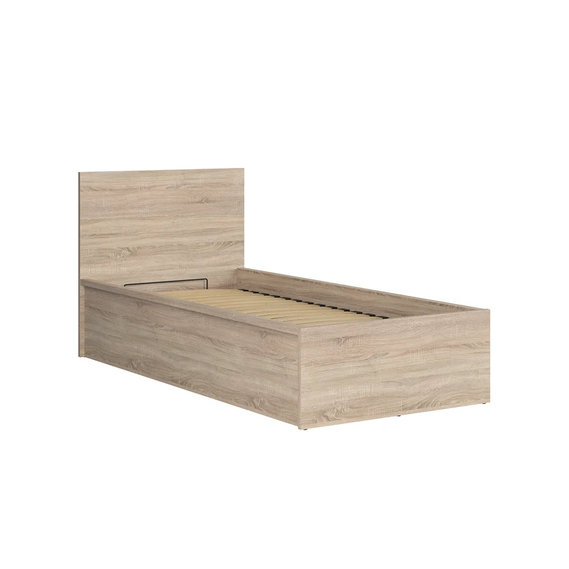 Lit coffre 90x200 sommier inclus Edwin Bois Clair