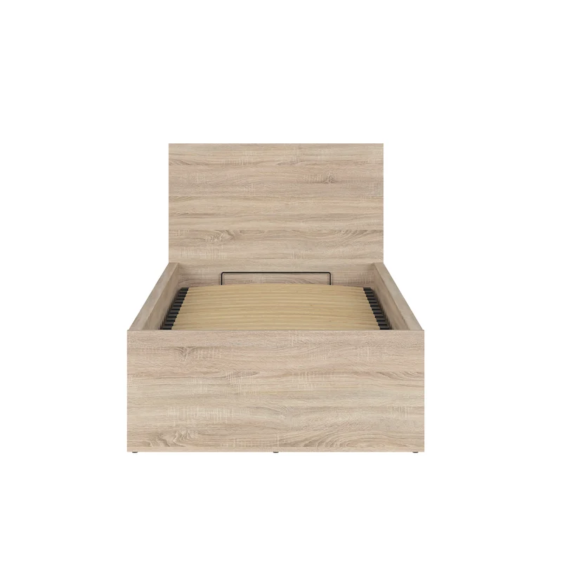 Lit coffre 90x200 sommier inclus Edwin Bois Clair