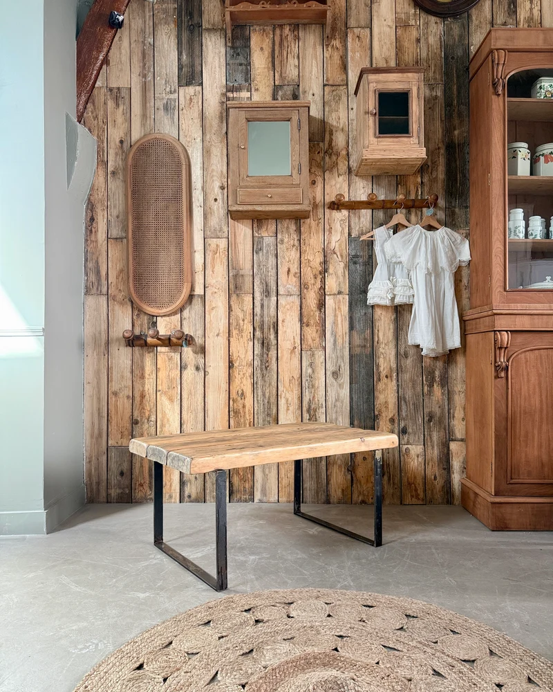 Table basse industrielle vintage (grande)