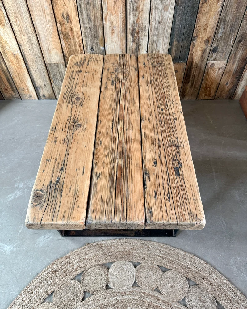 Table basse industrielle vintage (grande)