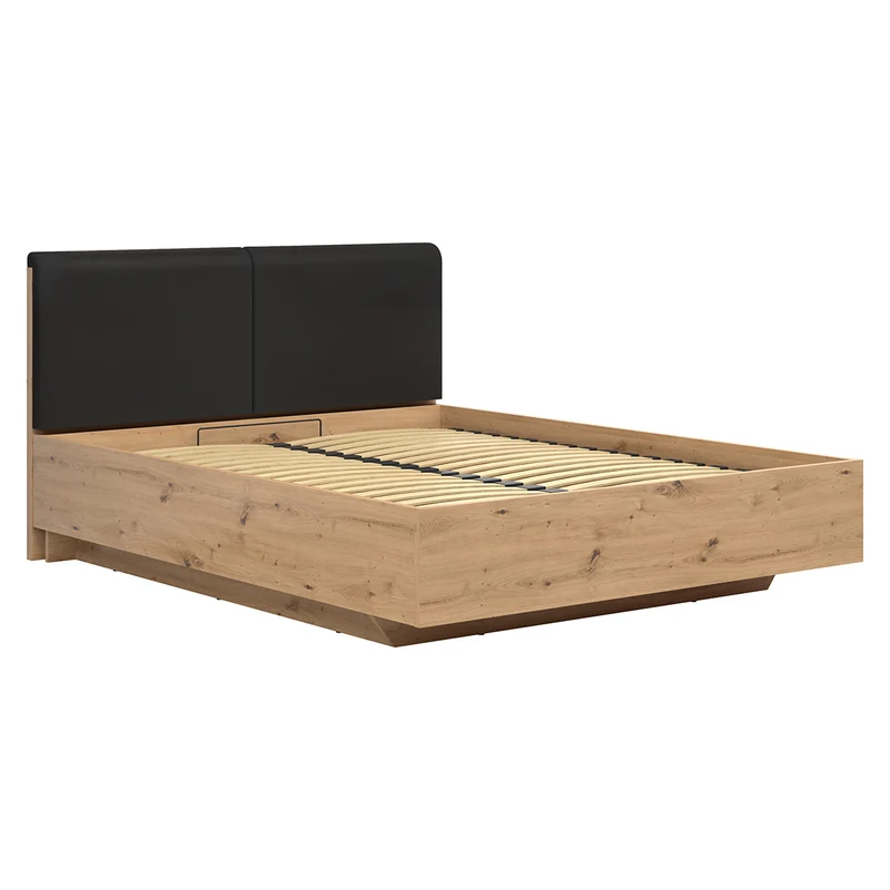 Lit coffre 160x200 sommier inclus Mao Bois
