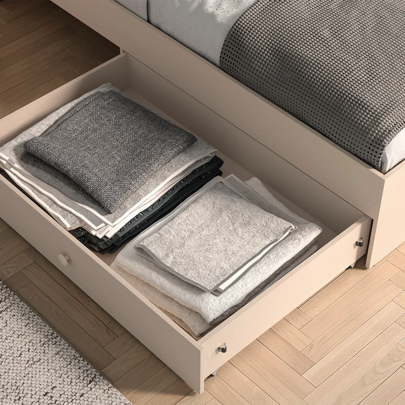 Lit 90x200 sommier et tiroir inclus Alycia Beige