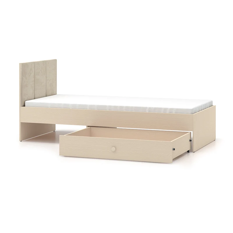 Lit 90x200 sommier et tiroir inclus Alycia Beige