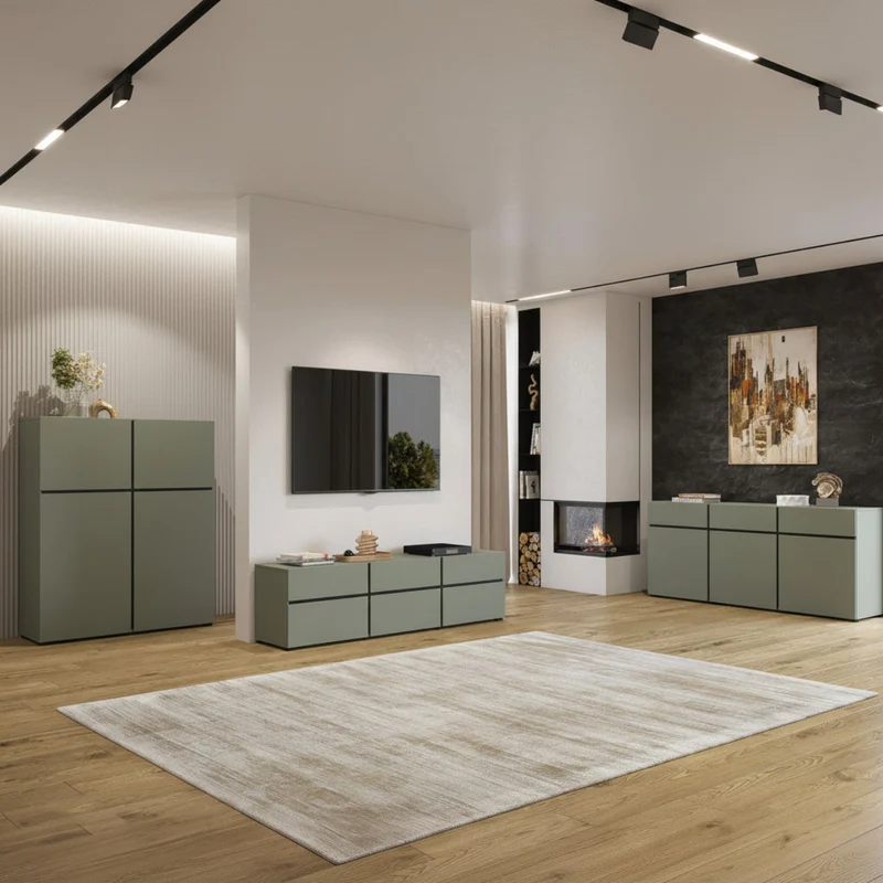 Buffet 3 portes 3 tiroirs Lilia Vert