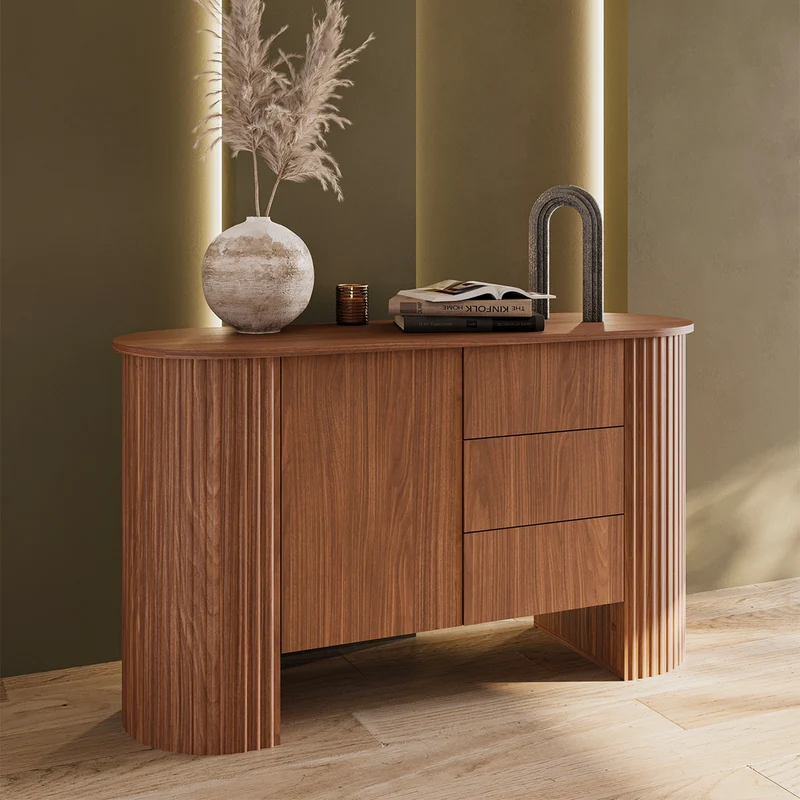 Buffet 1 porte 3 tiroirs Canopée Bois foncé