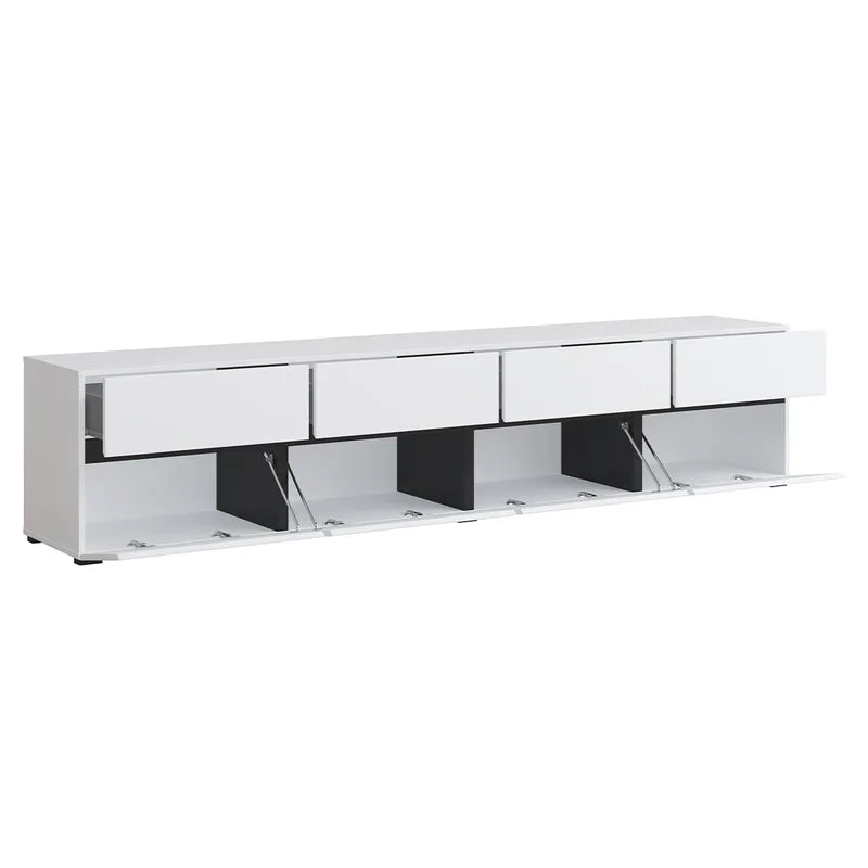 Meuble TV 4 portes 225 cm Lilia Blanc
