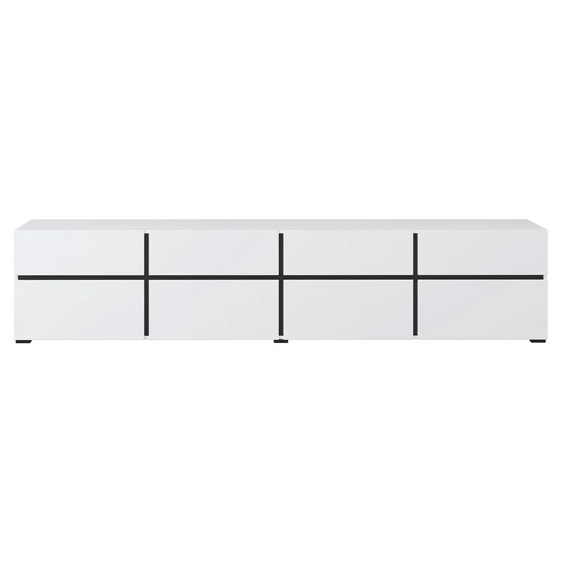 Meuble TV 4 portes 225 cm Lilia Blanc