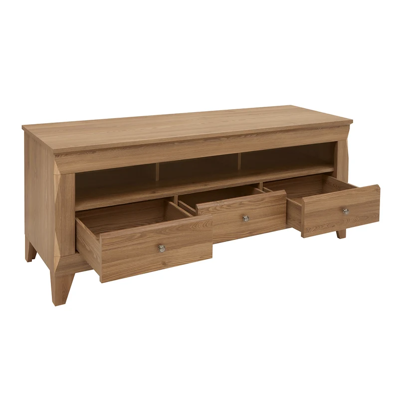 Meuble TV 3 tiroirs 156 cm Raya Bois